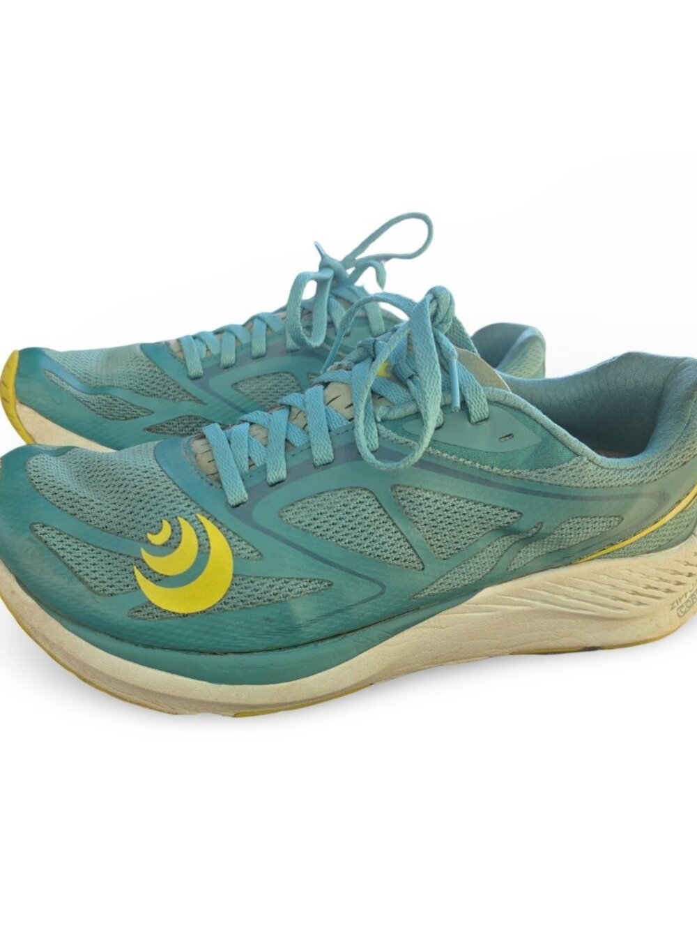 Topo Athletic Zephyr womens running shoes in Teal/Lime, size US 8.5